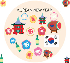 holiday korean new year vector illustration