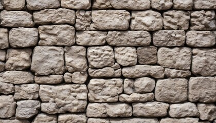 Empty Stone wall background, monochrome square uneven bricks