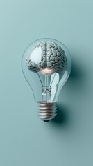 Brain Inside Light Bulb - Illuminating Intelligence for Bright Ideas