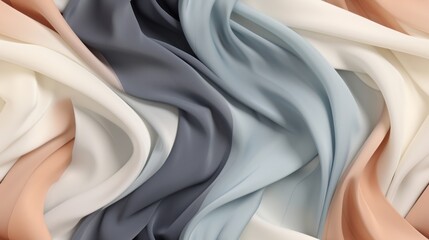  a close up of a multicolored fabric with a white, blue, beige, and grey color scheme.