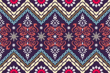 Ethnic Figure aztec embroidery style. Geometric ikat oriental traditional art pattern.Design for ethnic background,wallpaper,fashion,clothing,wrapping,fabric,element,sarong,graphic,vector illustration