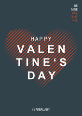 Creative concept of Happy Valentines Day cards. Interesting design with trendy colors. Templates for celebration, ads, branding, banner, cover, label, poster, sales