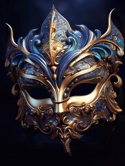 Carnival Party - Mardi Gras Venetian Mask With Abstract Defocused Bokeh Lights - Masquerade Disguise celebration Concept for poster, greeting card, party invitation, banner or flyer
