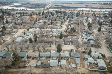 Obraz premium Richmond Heights Neighborhood Aerial View in Saskatoon
