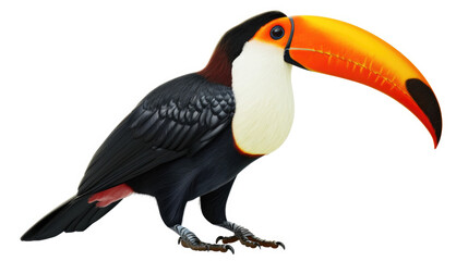 Toucan on a Branch - Exotic Bird in Lush Rainforest Setting