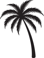 Palm tree silhouette vector illustration on a white background
