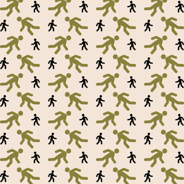 Walking neutral color repeating trendy pattern vector illustration background