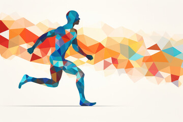 Silhouette of a Fast Runner: Abstract Athletic Training for Marathon Success
