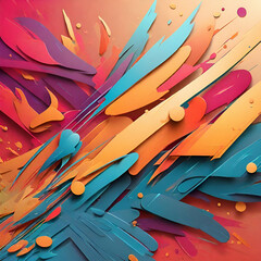 colorful abstract background, paint splashes, AI generated