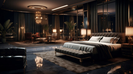 luxury hotel room - obrazy, fototapety, plakaty