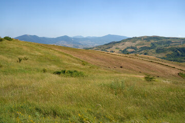 Landscape in Basilicata from Muro Lucano to Potenza