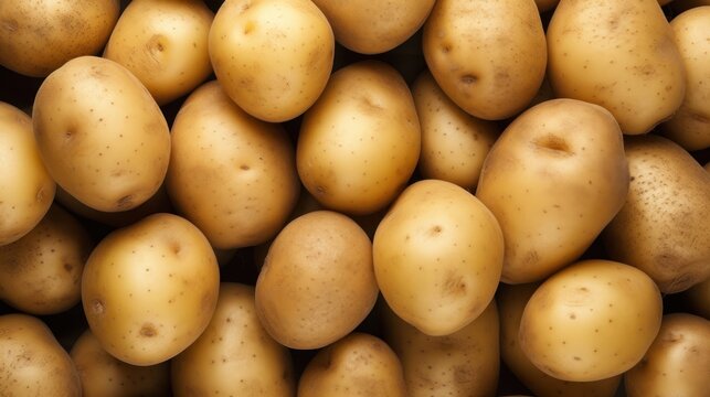  a pile of potatoes sitting next to each other on top of a pile of other potatoes on top of each other.