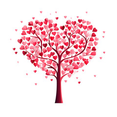 Pink heart shaped tree on transparent background PNG