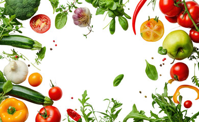 Creative layout made of vegetables on the transparent background