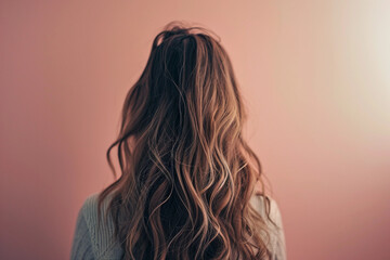 Fototapeta premium A woman's hair back on plain background