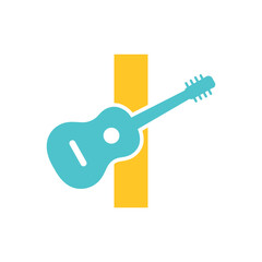 Gitter Logo combine with letter I vector template