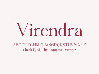 Modern and elegant serif font, Beutiful letter set Virendra typeface.
