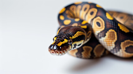 Obraz premium beautiful colored python on a white background