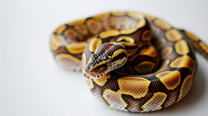 Fototapeta premium beautiful colored python on a white background