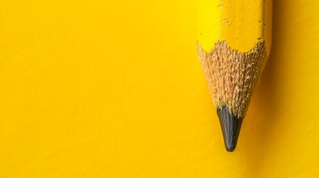 Yellow Pencil With Black Tip Sticking Out - Writing Tool for School, Office, and Art