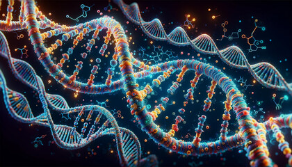 A graphical representation of the DNA chain, detailed and accurate.