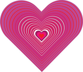 3d layered heart shape on white background
