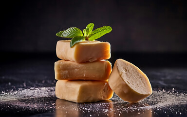 Capture the essence of Marzipan in a mouthwatering food photography shot - obrazy, fototapety, plakaty