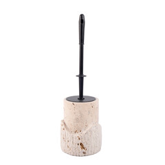 luxury marble bathroom accessories toilet brush isolated on white