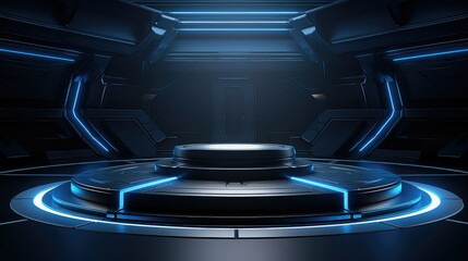 Fototapeta premium spotlight room podium background illustration microphone audience, performance curtain, sound theater spotlight room podium background