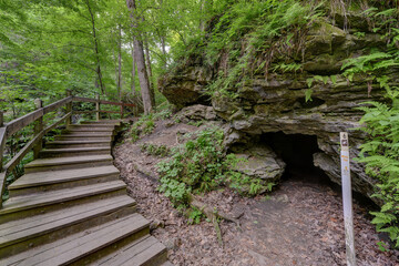 Entrance to Window cave,  Maquoketa Caves State Park, Maquoketa Iowa