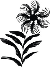 Fototapeta na wymiar black and white simple flower 