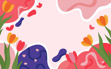 Abstract tulip background poster. Good for fashion fabrics, postcards, email header, wallpaper, banner, events, covers, advertising, and more. Valentine's day, women's day, mother's day background.
