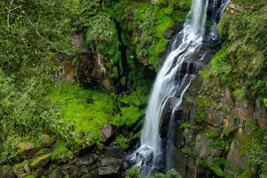 Beautiful waterfall in the forest © leungchopan