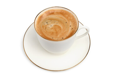 Cup of coffee on saucer
