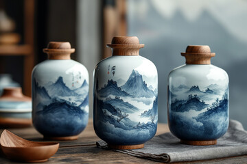 Consider minimalist shapes, calming colors, and serene imagery bottle