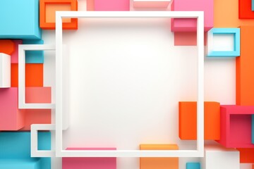 Fototapeta premium blank frame close up, Geometric Patterns Vibrant Colors Modern Artistry Abstract