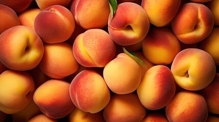  a pile of peaches sitting next to each other on top of a pile of other peaches on top of each other.