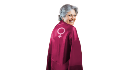 Background for Social Media with Mature Smiling Woman