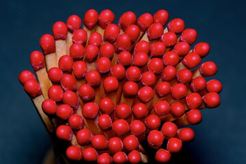red match heads seen from above