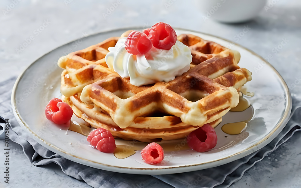 Canvas Prints Capture the essence of Waffles in a mouthwatering food photography shot