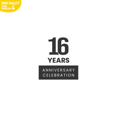 Creative 16 Year Anniversary Celebration Logo Design