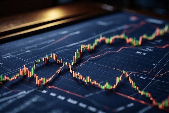 Stock growth chart. Rising market: bull trend