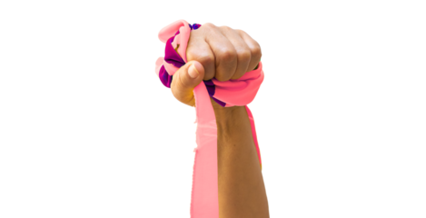 Female Strong Hands Holding a Pink  Rope