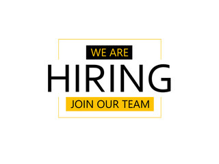 We are hiring banner, poster. We are hiring join our team.