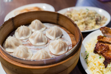 Steamed meat dumpling in Chinese restaurant
