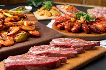 lamb chops, lamb chops, mararyungsha, mara shrimp, mara chicken wings, chicken wings, guobaorou