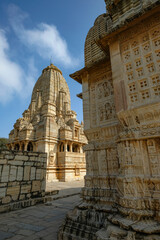 Meera Temple and Kumbha Shyam Temple at Chittorgarh Fort in Chittorgarh, Rajasthan, India.