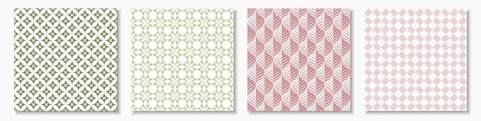 Collection of elegant seamless classic patterns. Ornament vintage color backgrounds. Fabric endless prints