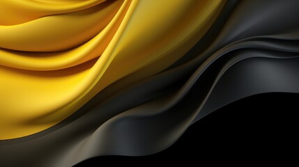 abstract flow of opulence in yellow and black dynamic wavy design for high-end visual projects