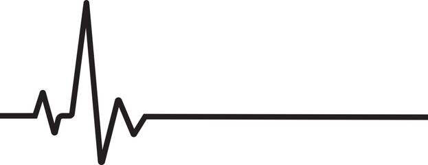 Heartbeat or heart beat pulse flat vector icon, Flat Icon Heart Cardiology Symbol. Heart beat monitor pulse line art vector with Editable Stroke, Heart and cardiogram, for medical apps and websites.